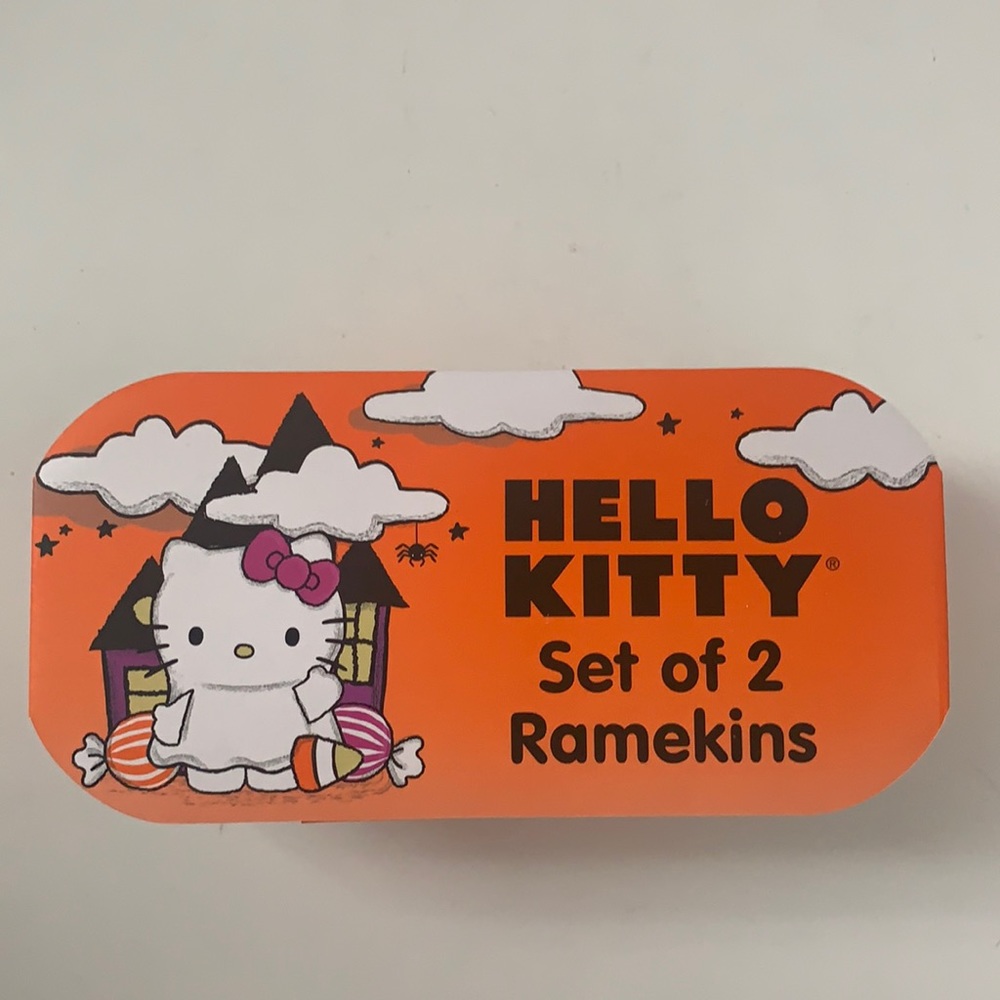 Halloween Hello Kitty Set Of Skeleton Ramekins. Brand New.